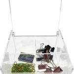Clear Acrylic Tea Bag Organizer Box with Lid - 4 Compartments for Tea, Condiments & Crafts