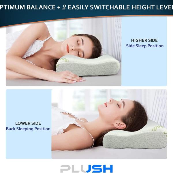 وسادة بلس ميموري فوم ناعمة، لدعم الرقبة وعنق الرحم للأطفال والسفر - حجم متوسط