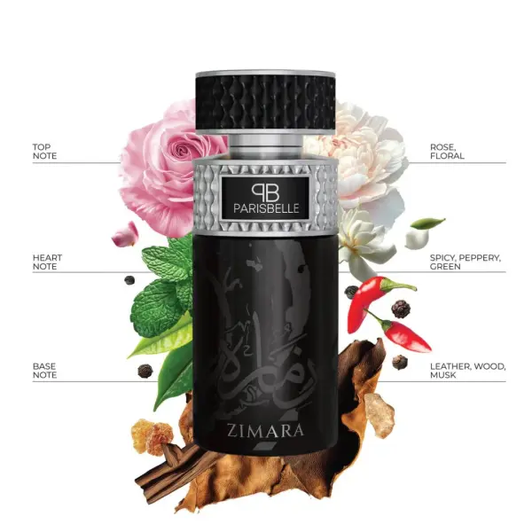 Parisbelle Zimara Extrait De Parfum 100ml – Rose Leather Spicy Long-Lasting Fragrance